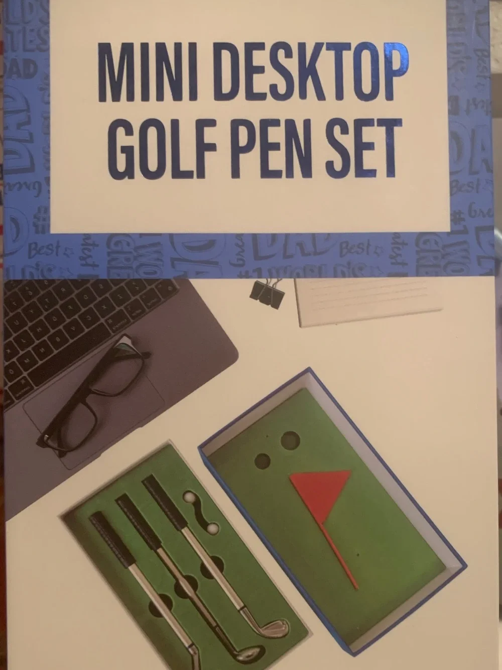Mini Desktop Golf Pen Set and game - Green Great Gift for Father’s Day Dad NEW